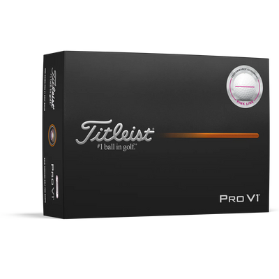 2025 Titleist Pro V1 Performance Alignment Golf Ball Dozen - Pink Line