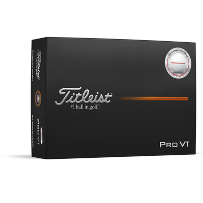 2025 Titleist Pro V1 Performance Alignment Golf Ball Dozen - Red Line