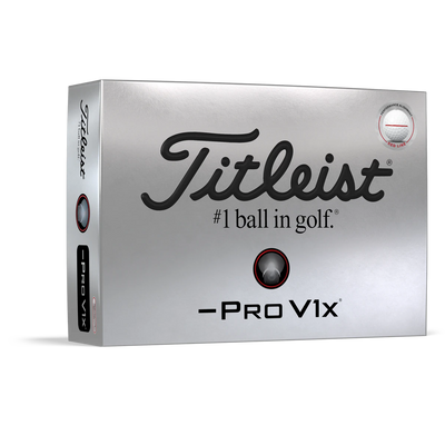 2025 Titleist Pro V1x Left Dash Performance Alignment Golf Ball Dozen - Red Line