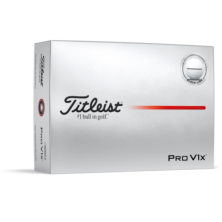 2025 Titleist Pro V1x Performance Alignment Golf Ball Dozen - Black Line