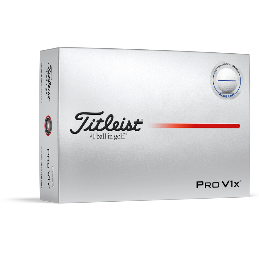 2025 Titleist Pro V1x Performance Alignment Golf Ball Dozen - Blue Line