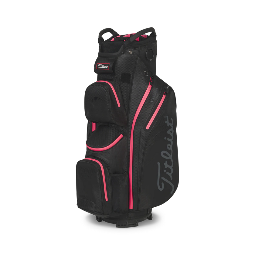 2025 Titleist Stadry Cart 14 Golf Bag - Black/Pink