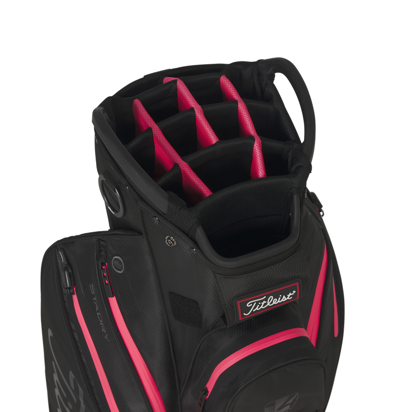 2025 Titleist Stadry Cart 14 Golf Bag - Black/Pink
