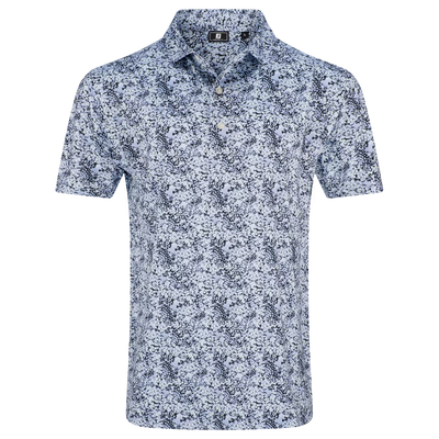 2026 FootJoy Men's Garden Print Lisle Polo - Periwinkle