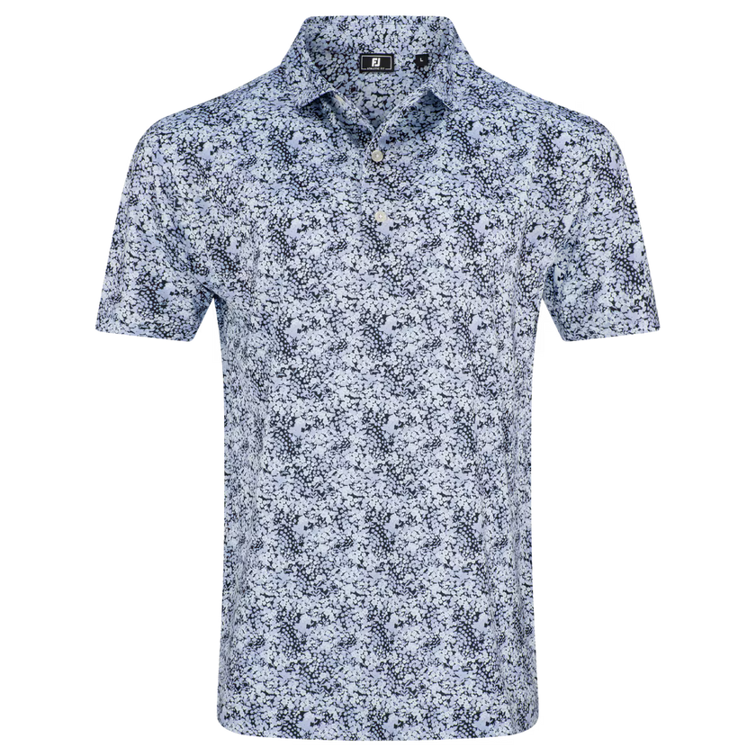 2026 FootJoy Men's Garden Print Lisle Polo - Periwinkle