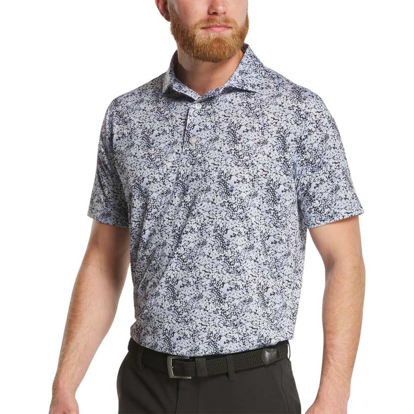 2026 FootJoy Men's Garden Print Lisle Polo - Periwinkle