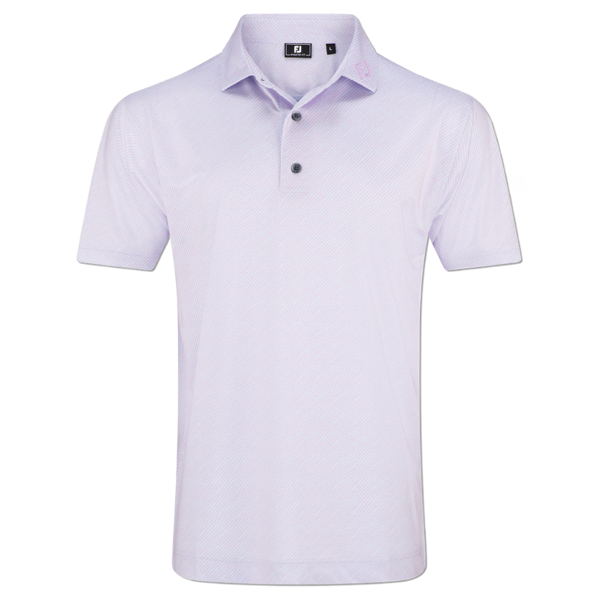 2026 FootJoy Men's Squiggle Print Lisle Polo - Orchid/Ice Water