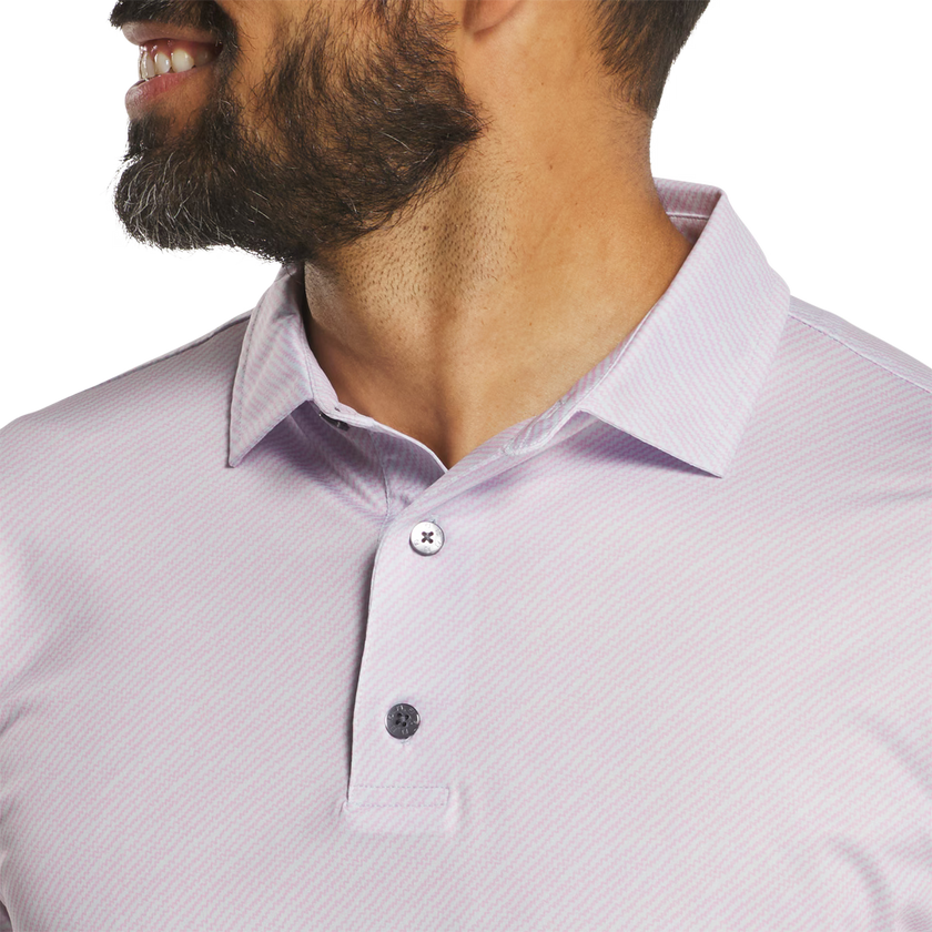 2026 FootJoy Men's Squiggle Print Lisle Polo - Orchid/Ice Water