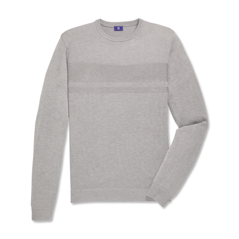 2026 FootJoy Men's Tonal Block Crewneck Pullover - Heather Grey