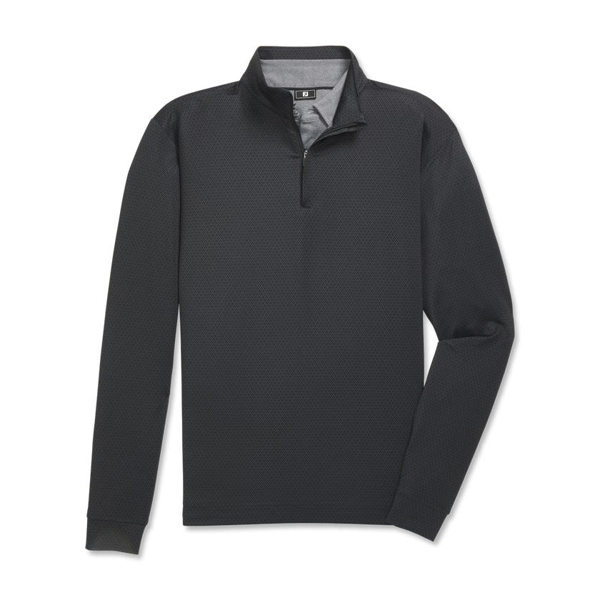 2026 FootJoy Men's Tonal Deco Diamond Quarter Zip Midlayer - Black
