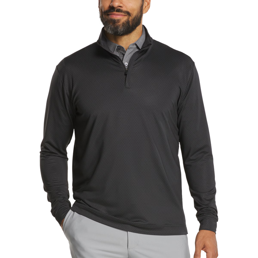 2026 FootJoy Men's Tonal Deco Diamond Quarter Zip Midlayer - Black