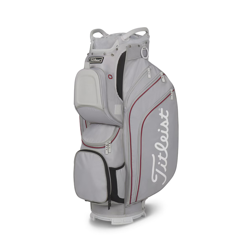 2026 Titleist Cart 15 Golf Bag - Cool Grey/Crimson/White