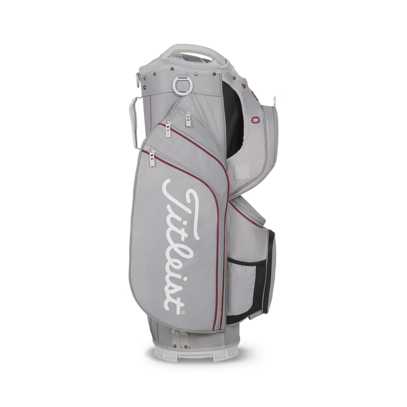 2026 Titleist Cart 15 Golf Bag - Cool Grey/Crimson/White