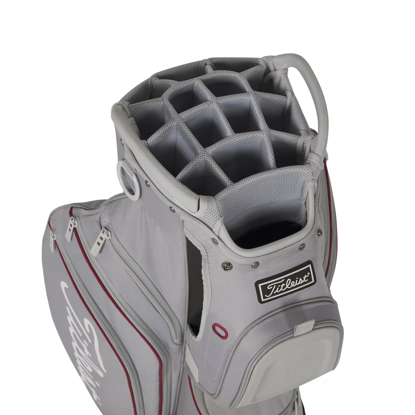 2026 Titleist Cart 15 Golf Bag - Cool Grey/Crimson/White