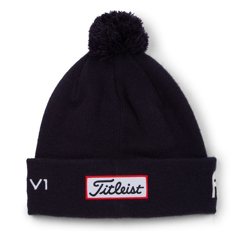 2026 Titleist Tour Pom Pom Beanie - Navy/White