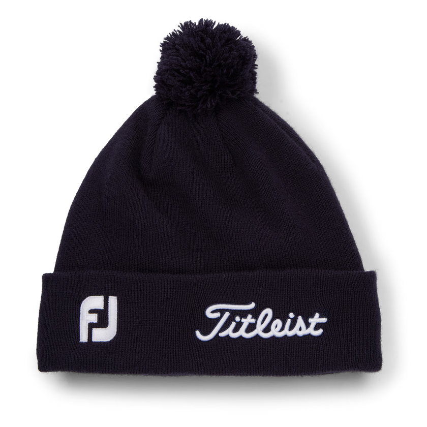 2026 Titleist Tour Pom Pom Beanie - Navy/White