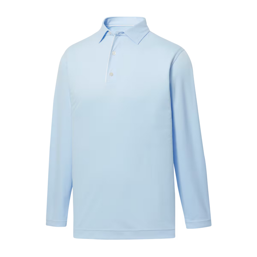 FootJoy Men's Long Sleeve Sun Protection Polo - Sky