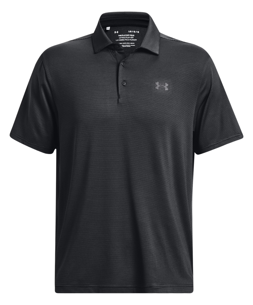 Under Armour Men's Playoff Polo 3.0 Stripe - Black/Pitch Grey/Black