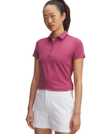 2025 Under Armour Women's Short Sleeve Polo - Fushia Dusk/White