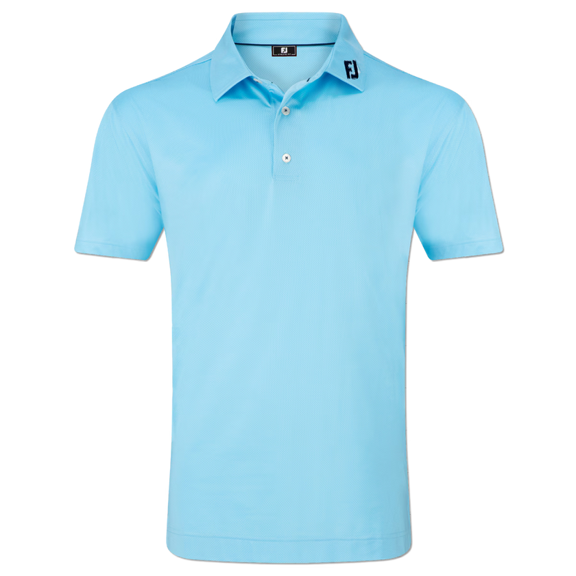 FootJoy Men's Lisle Tonal Dot Print Polo - Light Blue
