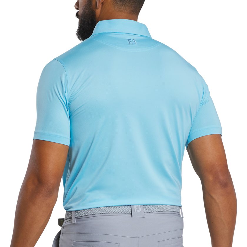 FootJoy Men's Lisle Tonal Dot Print Polo - Light Blue