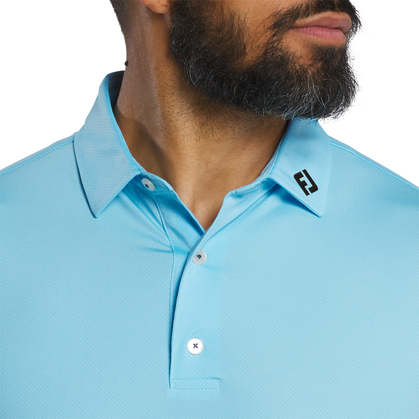 FootJoy Men's Lisle Tonal Dot Print Polo - Light Blue
