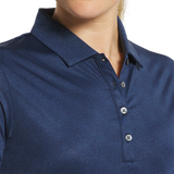 FootJoy Women's Lisle Speckle Short Sleeve Print Shirt - Navy