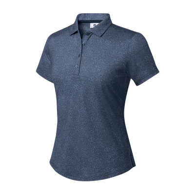 FootJoy Women's Lisle Speckle Short Sleeve Print Shirt - Navy