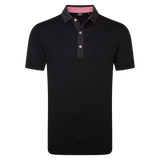 FootJoy Men's Star Geo Trim Pique Polo - Black