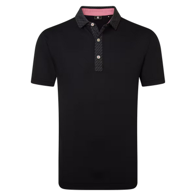 FootJoy Men's Star Geo Trim Pique Polo - Black