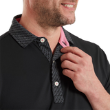 FootJoy Men's Star Geo Trim Pique Polo - Black