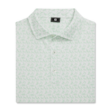2026 FootJoy Men's Vintage Floral Lisle Polo - White/Seafoam