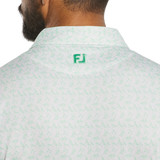2026 FootJoy Men's Vintage Floral Lisle Polo - White/Seafoam