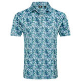 2026 FootJoy Men's Garden Print Lisle Polo - Navy
