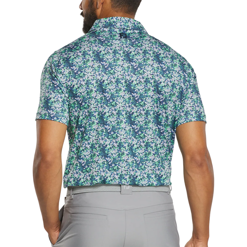2026 FootJoy Men's Garden Print Lisle Polo - Navy