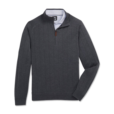 2026 FootJoy Men's Wool Blend Drop Needle Lined Pullover - Charcoal