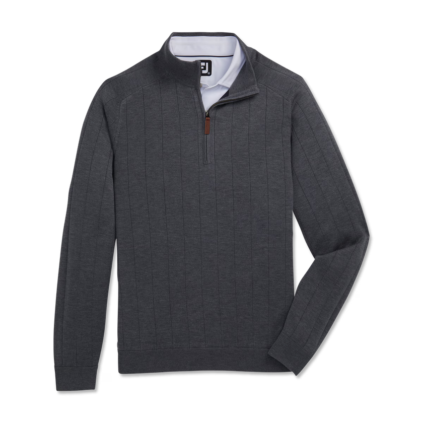 2026 FootJoy Men's Wool Blend Drop Needle Lined Pullover - Charcoal