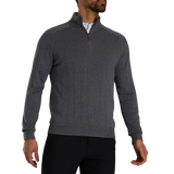 2026 FootJoy Men's Wool Blend Drop Needle Lined Pullover - Charcoal