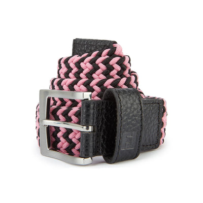 FootJoy Braided Belt - Black/Pink Pop