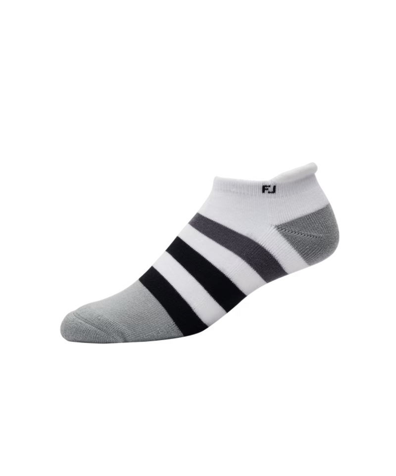 2024 FootJoy ProDry Fashion Roll Tab Women's Socks - White / Grey / Black