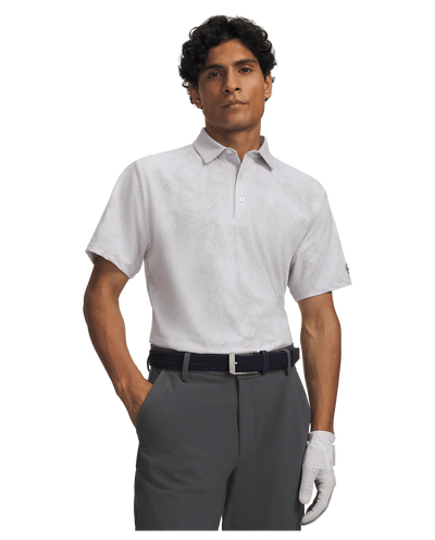 Under Armour Men's Drive Printed Polo - Halo Grey/White/Castlerock