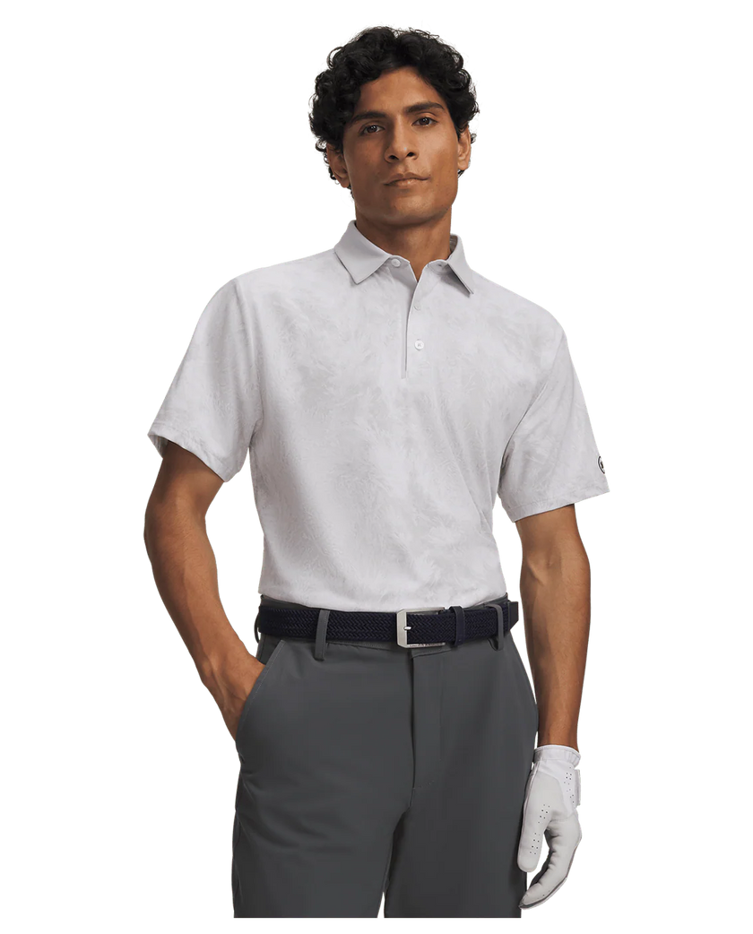 Under Armour Men's Drive Printed Polo - Halo Grey/White/Castlerock