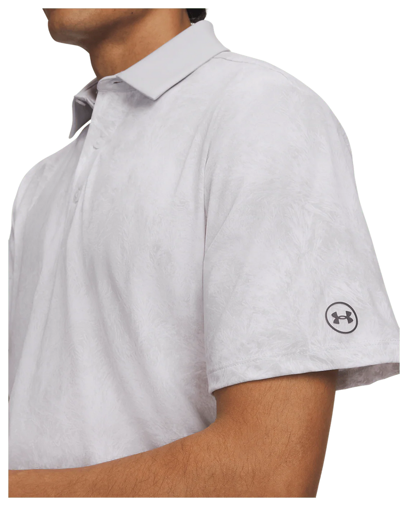 Under Armour Men's Drive Printed Polo - Halo Grey/White/Castlerock