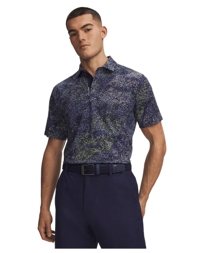 Under Armour Men's Drive Printed Polo - Midnight Navy/Downpour Grey/Midnight Navy