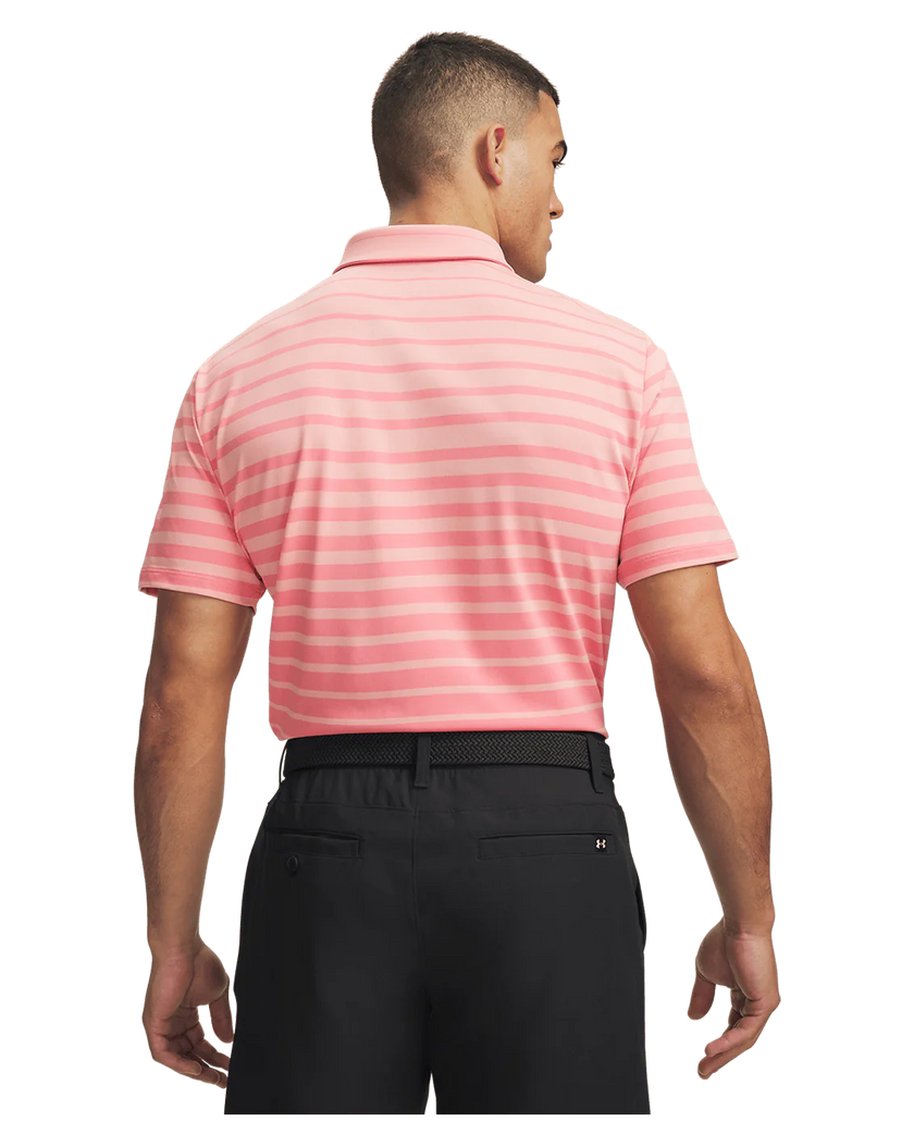 Under Armour Men's Drive Stripe Polo - Posh Pink/Midnight Navy