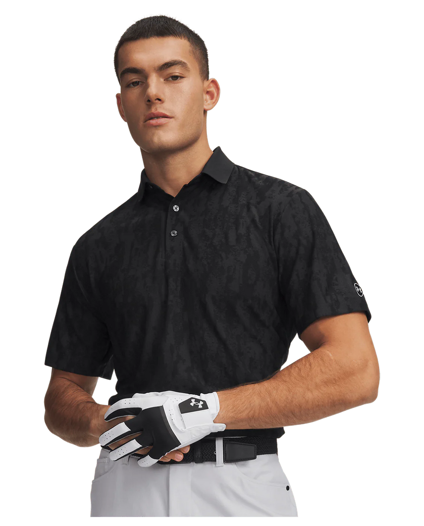 Under Armour Men's Drive Jacquard Polo - Black/Anthracite/Halo Grey