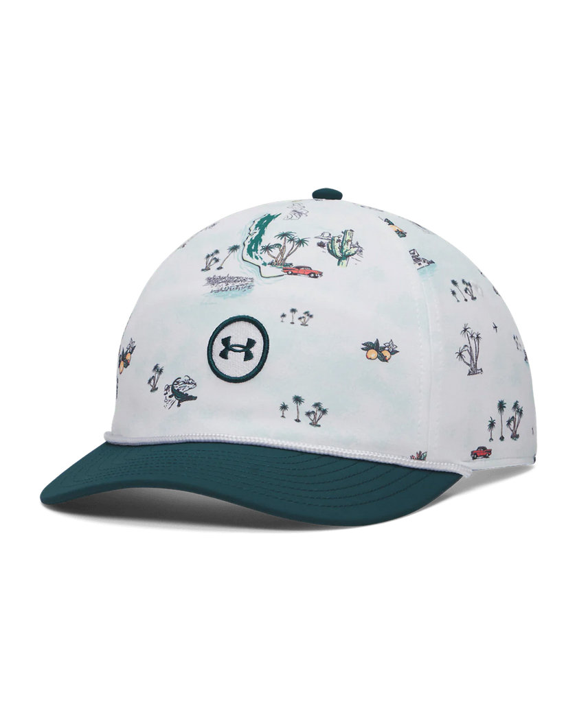 Under Armour Men's Drive Mid Nylon Adjustable Hat - White/Arden Green/Arden Green