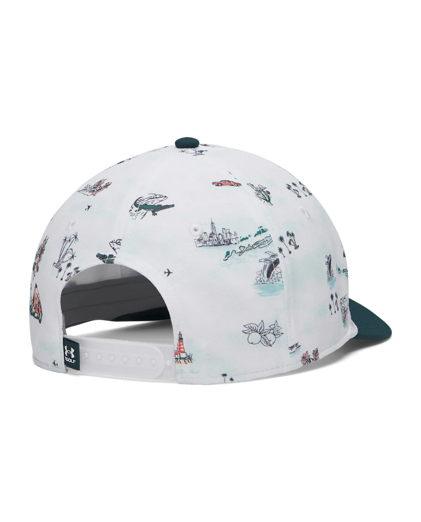 Under Armour Men's Drive Mid Nylon Adjustable Hat - White/Arden Green/Arden Green