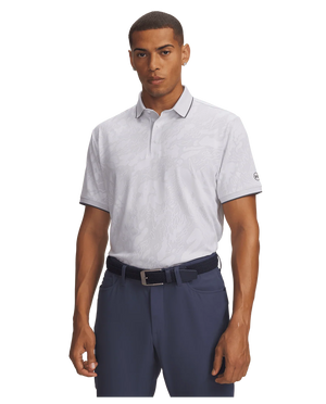 Under Armour Men's ArmourDry Jacquard Polo - White/Halo Grey/Castlerock