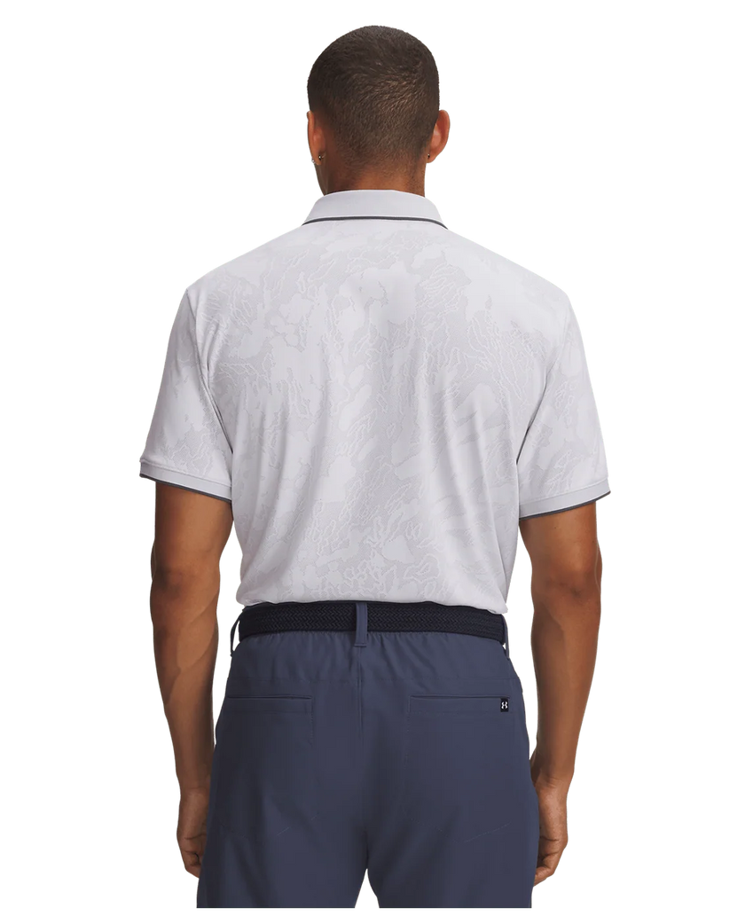 Under Armour Men's ArmourDry Jacquard Polo - White/Halo Grey/Castlerock